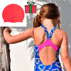 Costum înot fete - Aquarapid LOVY + cadou: cască de înot