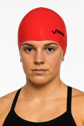 Cască de înot din silicon, copii 7+ ani / adulti, rosu - Finis