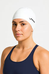 Cască de înot din silicon, copii 7+ ani / adulti, alb - Finis