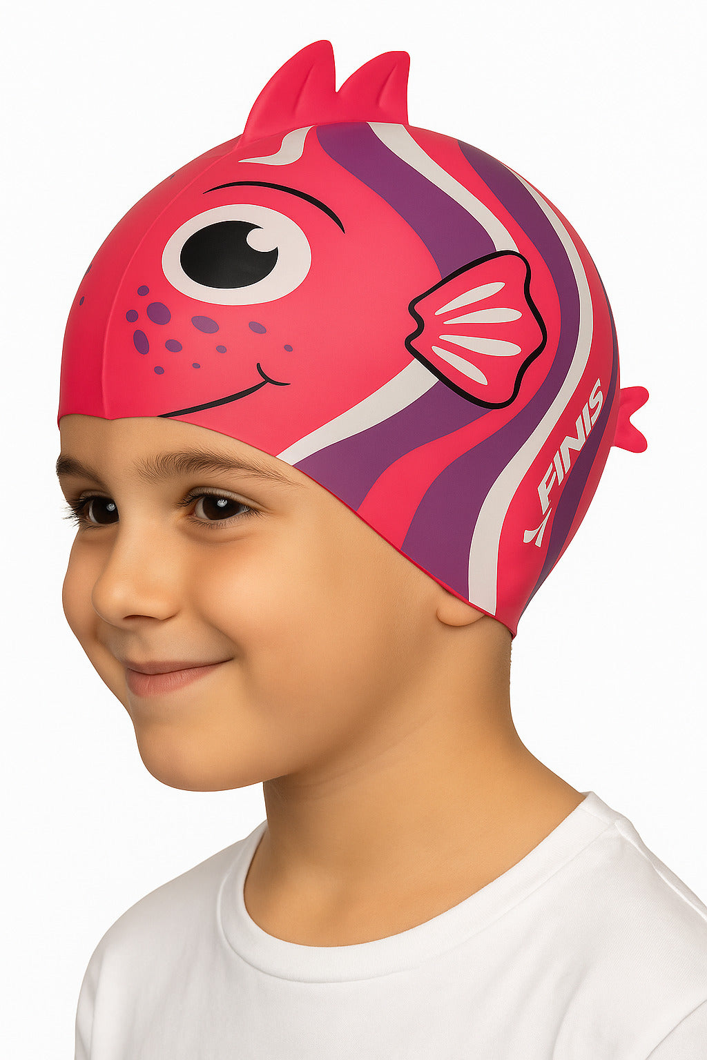 Cască de înot din silicon, copii 3-6 ani, roz - Finis Angel Fish