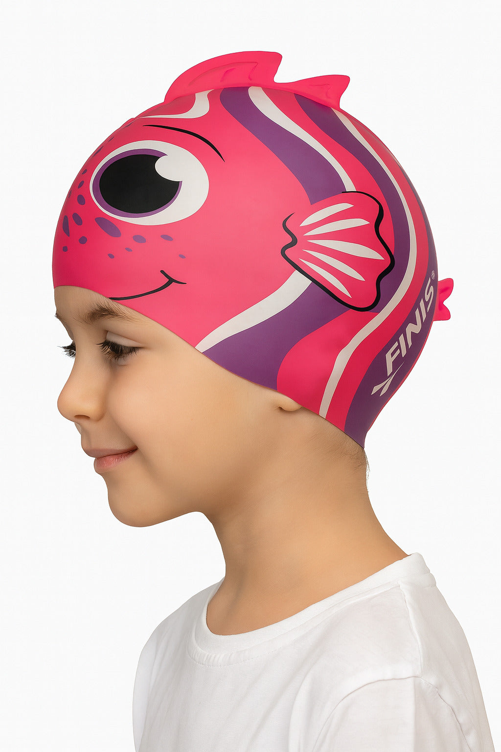 Cască de înot din silicon, copii 3-6 ani, roz - Finis Angel Fish Cască de înot din silicon, copii 3-6 ani, roz - Finis Angel Fish