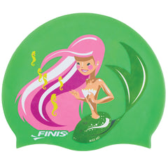 Cască de înot din silicon, copii 7+ ani / adulti, verde - Finis Mermaid