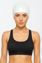 Cască de înot din silicon, copii 7+ ani / adulti, alb - Suede Surface