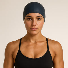 Cască de înot din silicon, copii 7+ ani / adulti, negru - Recycled