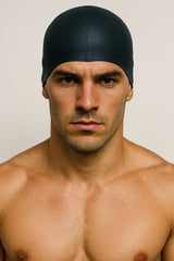 Cască de înot din silicon, copii 7+ ani / adulti, negru - Recycled