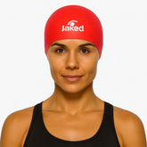 Cască de înot din silicon, copii 7+ ani / adulti, rosu - Jaked Basic