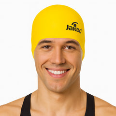 Cască de înot din silicon, copii 7+ ani / adulti, galben - Jaked Basic
