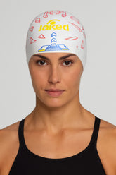 Cască de înot din silicon, copii 7+ ani / adulti, alb - Jaked Invader