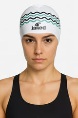 Cască de înot din silicon, copii 7+ ani / adulti, alb - Jaked Ondine