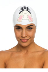 Cască de înot din silicon, copii 7+ ani / adulti, alb - Aquarapid Silbunny