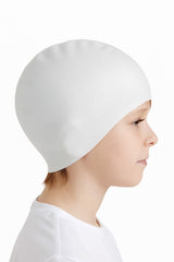 Cască de înot din silicon, copii 3-6 ani, alb