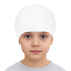 Cască de înot din silicon, copii 3-6 ani, alb