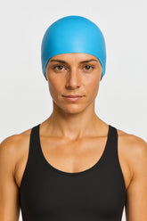 Cască de înot din silicon, copii 7+ ani / adulti, albastru deschis