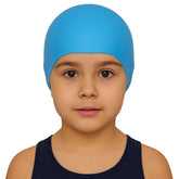 Cască de înot din silicon, copii 3-6 ani, albastru deschis