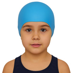 Cască de înot din silicon, copii 3-6 ani, albastru deschis