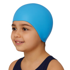 Cască de înot din silicon, copii 3-6 ani, albastru deschis