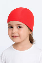 Cască de înot din material textil, copii 3-6 ani, rosu