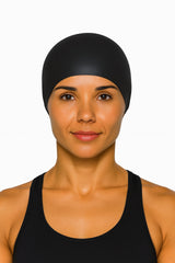 Cască de înot din silicon, copii 7+ ani / adulti, negru - pentru par lung