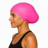 Cască de înot din silicon, copii 7+ ani / adulti, roz - pentru par lung