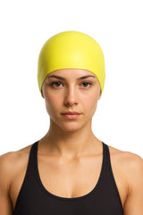 Cască de înot din silicon, copii 7+ ani / adulti, galben fluo