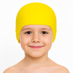 Cască de înot din silicon, copii 3-6 ani, galben