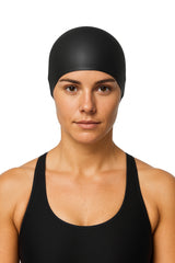 Cască de înot din silicon, copii 7+ ani / adulti, negru