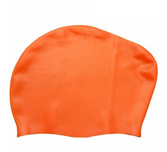 Cască de înot din silicon, copii 7+ ani / adulti, portocaliu - pentru par lung