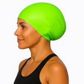 Cască de înot din silicon, copii 7+ ani / adulti, verde deschis - pentru par lung