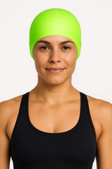 Cască de înot din silicon, copii 7+ ani / adulti, verde deschis - pentru par lung