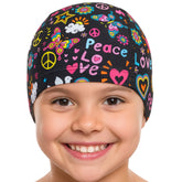 Cască de înot din material textil, copii 3-6 ani, negru - Round Confort Paz