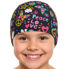 Cască de înot din material textil, copii 3-6 ani, negru - Round Confort Paz