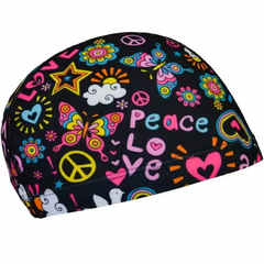 Cască de înot din material textil, copii 3-6 ani, negru - Round Confort Paz