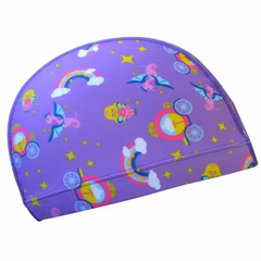 Cască de înot din material textil, copii 3-6 ani, mov - Round Confort Princess