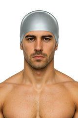 Cască de înot din silicon, copii 7+ ani / adulti, argintiu