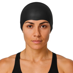 Cască de înot din silicon, copii 7+ ani / adulti, negru - Suede Surface