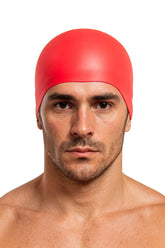 Cască de înot din silicon, copii 7+ ani / adulti, rosu