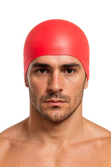 Cască de înot din silicon, copii 7+ ani / adulti, rosu