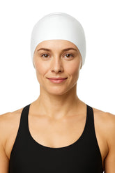 Cască de înot din silicon, copii 7+ ani / adulti, alb - Ultralight