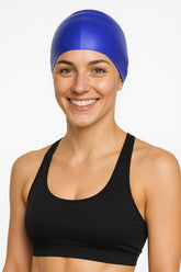 Cască de înot din silicon, copii 7+ ani / adulti, albastru royal - Wrinkle Free