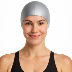 Cască de înot din silicon, copii 7+ ani / adulti, gri - Wrinkle Free