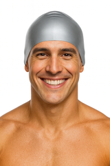 Cască de înot din silicon, copii 7+ ani / adulti, gri - Wrinkle Free