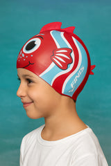Cască de înot din silicon, copii 3-6 ani, rosu - Finis Angel Fish