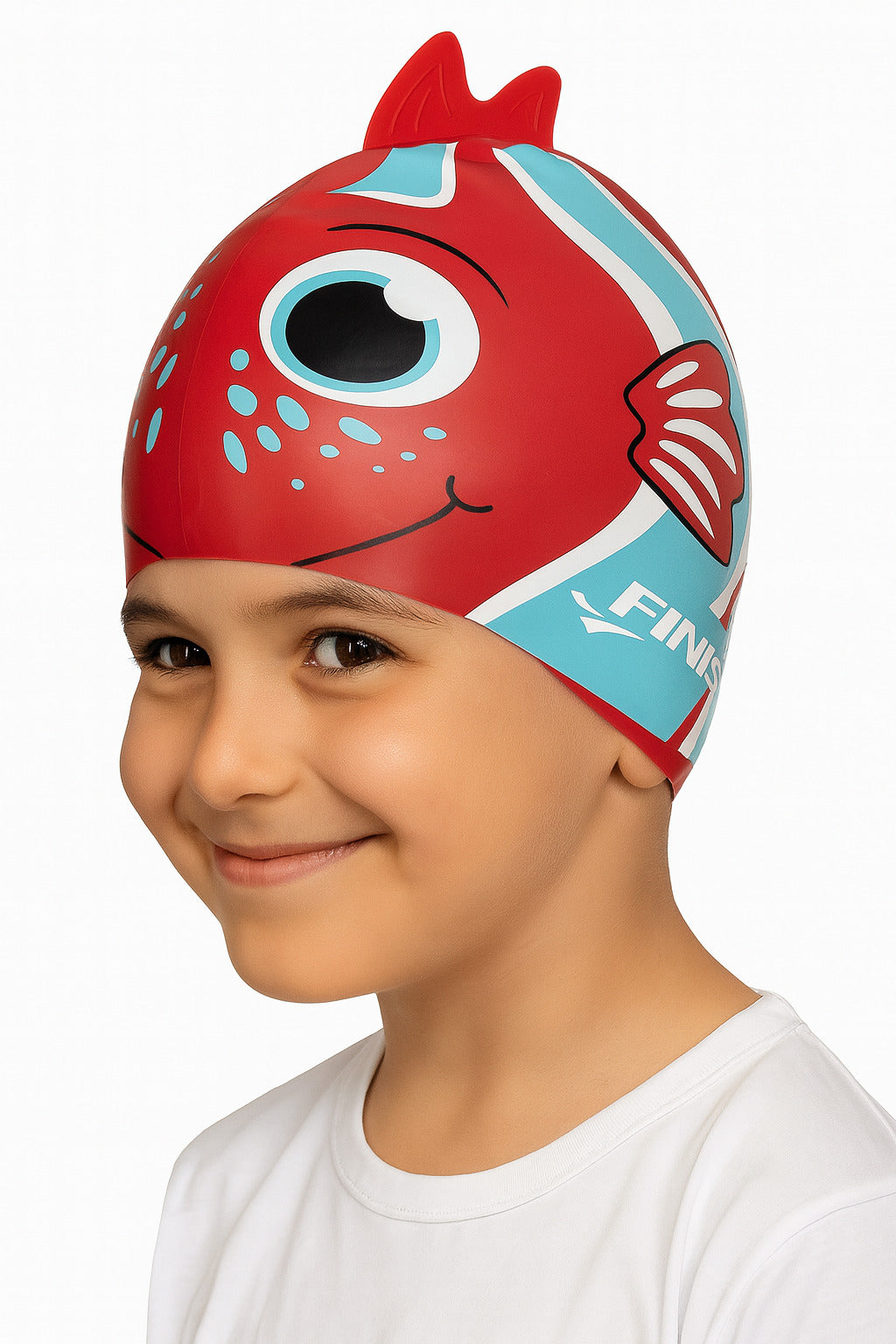 Cască de înot din silicon, copii 3-6 ani, rosu - Finis Angel Fish