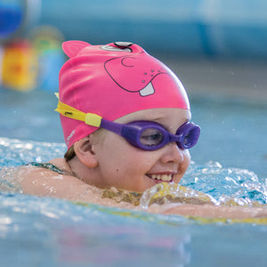 Cască de înot din silicon, copii 3-6 ani, roz - Finis Hippo