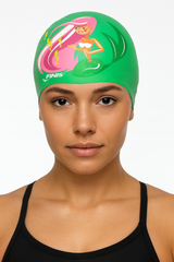 Cască de înot din silicon, copii 7+ ani / adulti, verde - Finis Mermaid
