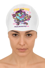Cască de înot din silicon, copii 7+ ani / adulti, alb - Aquarapid Fun Shake