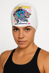 Cască de înot din silicon, copii 7+ ani / adulti, alb - Aquarapid Fun Shake