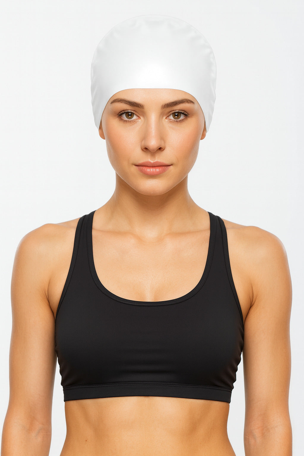 Cască de înot din silicon, copii 7+ ani / adulti, alb - Suede Surface