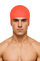 Cască de înot din silicon, copii 7+ ani / adulti, rosu - Suede Surface