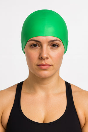 Cască de înot din silicon, copii 7+ ani / adulti, verde